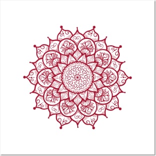 Mandala Love - Brick Red Posters and Art